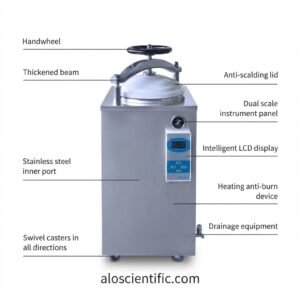 DIGITAL AUTOCLAVE SS-V50HD 50-liter steam sterilizer front profile view