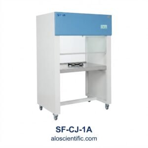Reliable Laminar Air Flow SF-CJ-1A unit installed in a modern microbiological research laboratory setting.