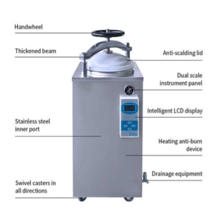 DIGITAL AUTOCLAVE SS-V35HD 35-liter steam sterilizer front profile view
