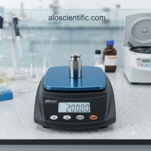 AND-GULF HL-600 Digital Balance measuring a 200g calibration weight accurately.