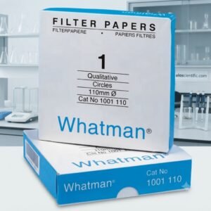Whatman Filter Papers box and circular circles arranged for laboratory filtration