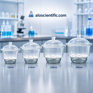 Plain Desiccator transparent glass container for laboratory use