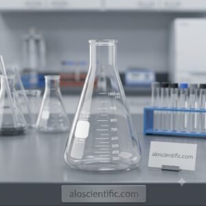 Pyrex Conical Flask 1000 ml borosilicate glass with white enamel scale