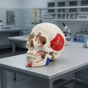 XC-104B Life-Size Skull with Painted Muscles anatomy model